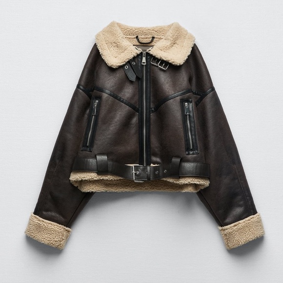 Zara Jackets & Blazers - Zara Fur Lined Crop Jacket